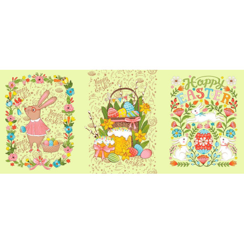 Полотно вафельное 150 см 35066-1 Happy Easter Полотно вафельное 150 см 35066-1 Happy Easter